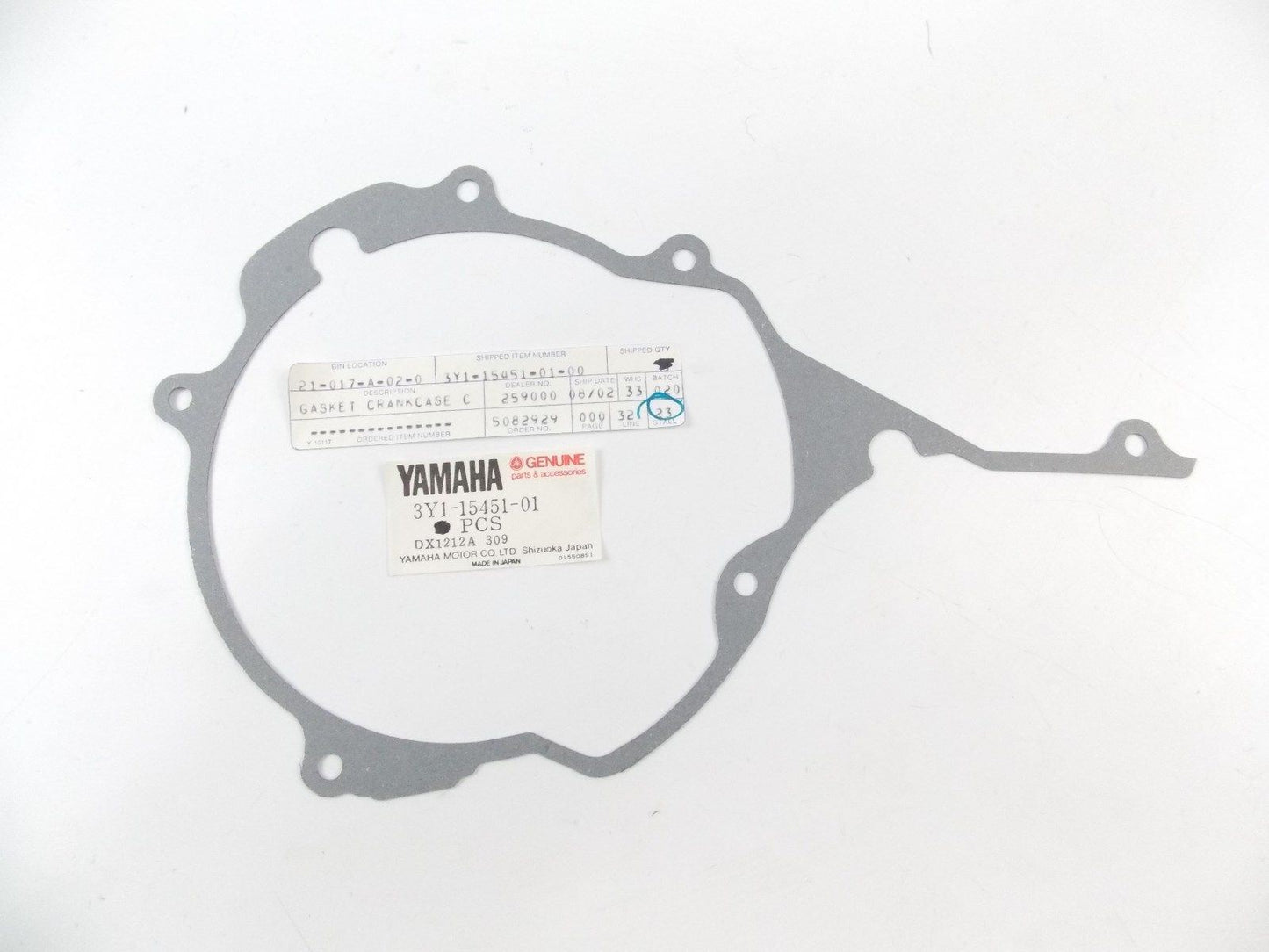NOS OEM 1980-1983 YAMAHA CRANKCASE COVER GASKET TT250 XT250 3Y1-15451-00 - MotoRaider