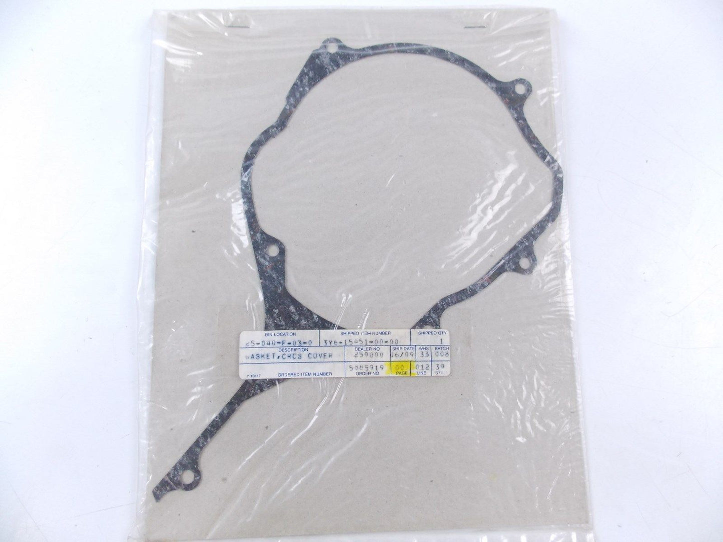 NOS OEM 1980-1988 YAMAHA CRANKCASE COVER GASKET BW350 SR250 3Y6-15451-00 - MotoRaider