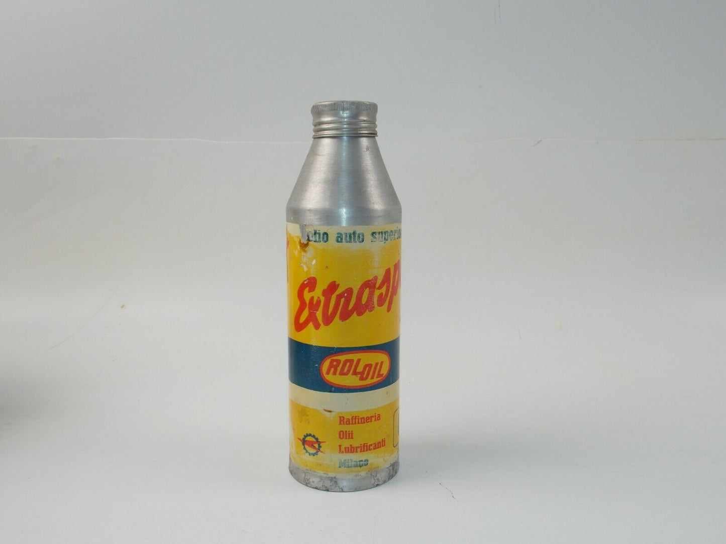 1950's ROL-OIL EXTRASPORT ALUMINUM ALLOY OIL CAN TIN ITALIAN FERRARI LANCIA ALFA - MotoRaider