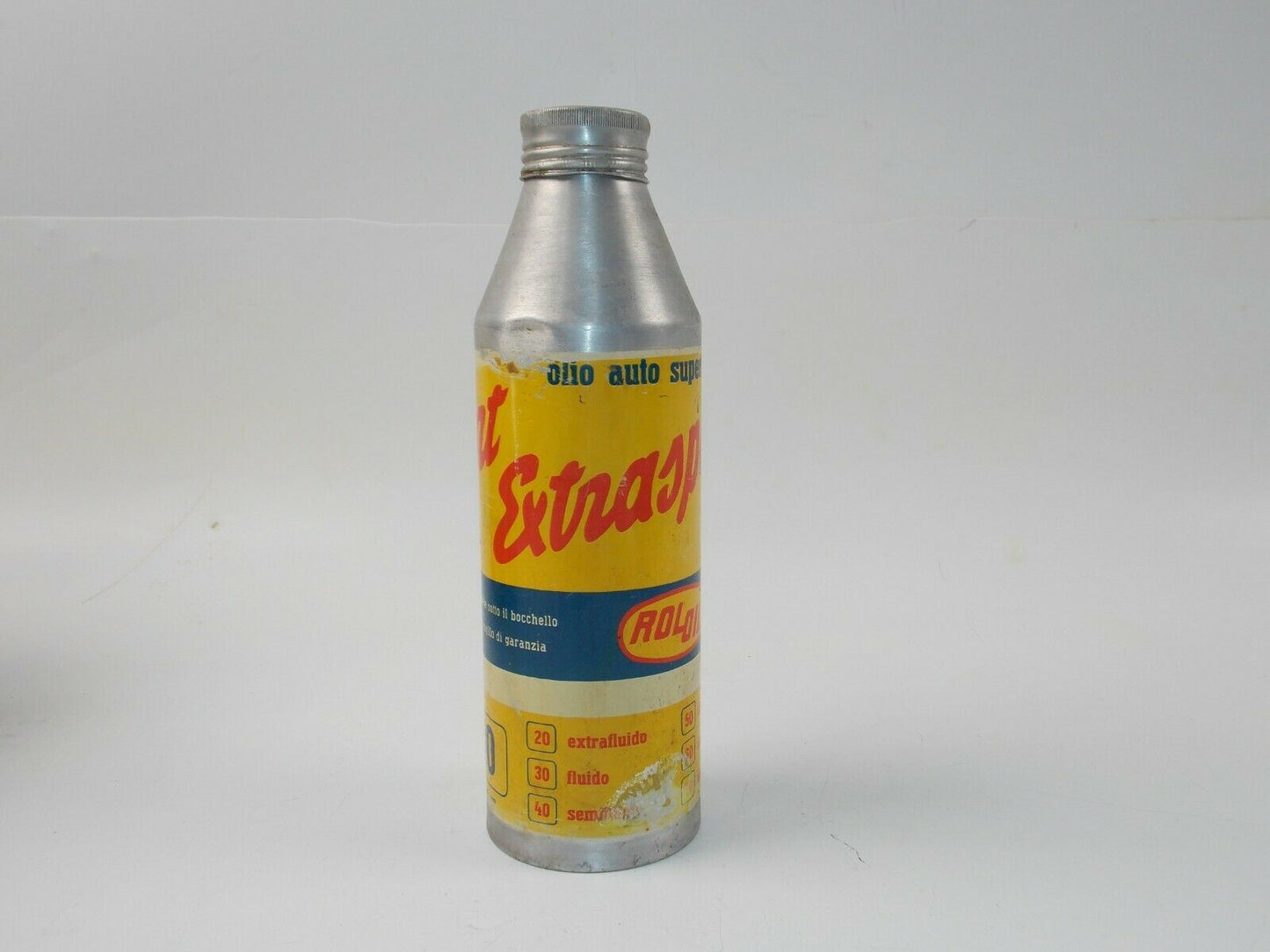 1950's ROL-OIL EXTRASPORT ALUMINUM ALLOY OIL CAN TIN ITALIAN FERRARI LANCIA ALFA - MotoRaider
