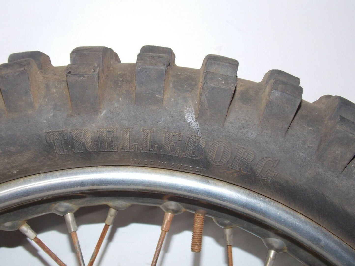 1971 HUSQVARNA SPORTSMAN 360 18" REAR WHEEL TRELLERBORG TIRE RADAELLI RIM HUB - MotoRaider