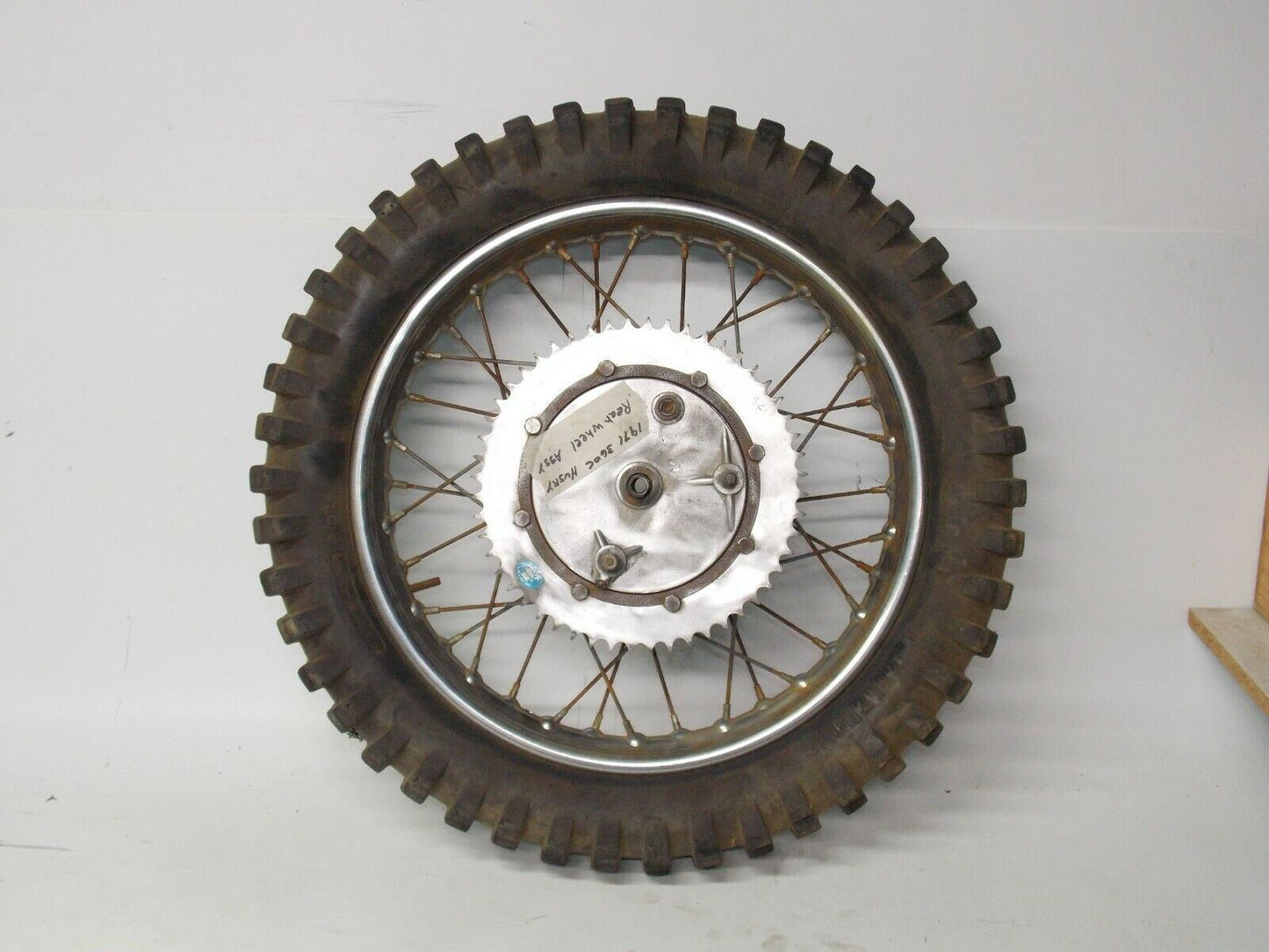 1971 HUSQVARNA SPORTSMAN 360 18" REAR WHEEL TRELLERBORG TIRE RADAELLI RIM HUB - MotoRaider
