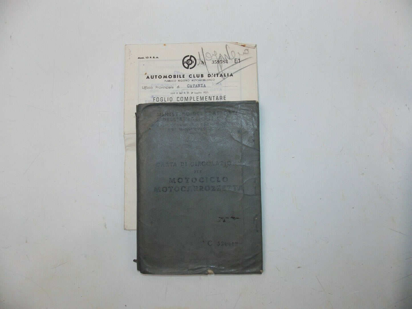 1971 BENELLI 125 OWNER CERTIFICATE BOOKLET MOTORCYCLE ORIGINAL ITALIAN DOCUMENT - MotoRaider