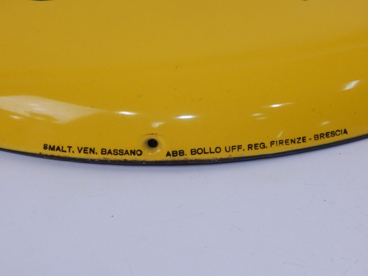 1950's ORIGINAL "BIRRA WHURER QUALITA" BEER BUTTON SIGN ENAMEL PORCELAIN D=17.5" - MotoRaider