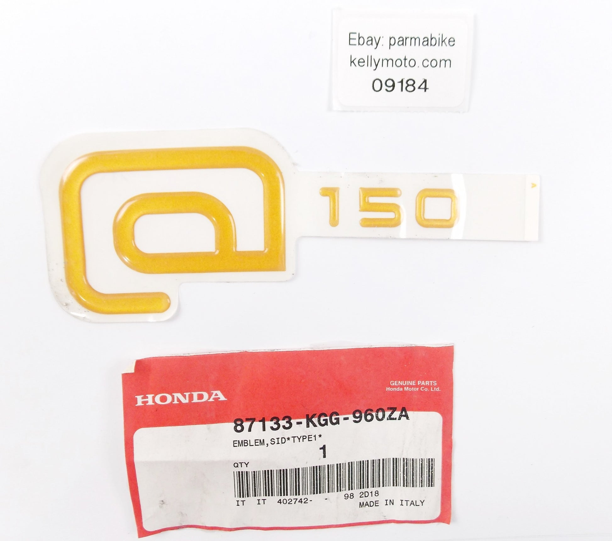 NOS OEM 2000 HONDA NES125 TYPE 1 SIDE COVER EMBLEM DECAL LOGO  87133-KGG-960ZA - MotoRaider