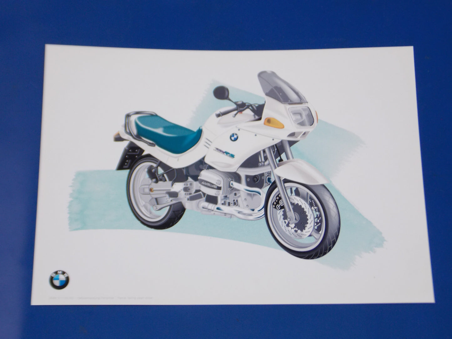 ORIGINAL BMW 1993 R1100RS DEALER SALES BROCHURE TECHNICAL ART GERMAN ENGLISH - MotoRaider