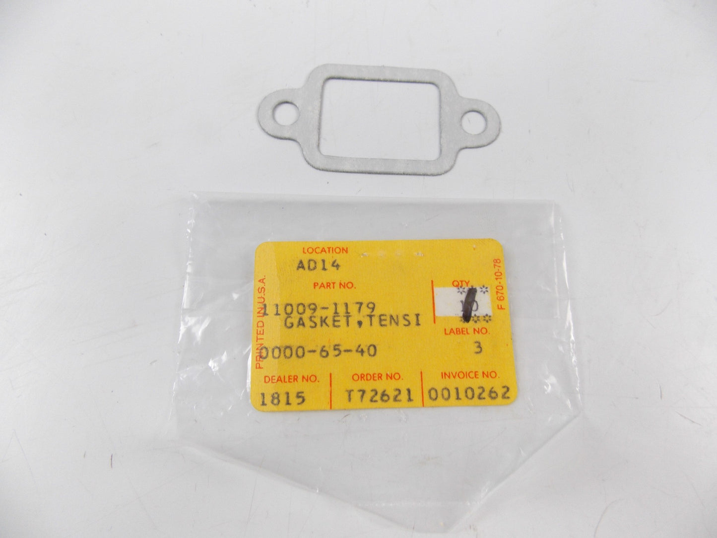 NOS OEM KAWASAKI 1973-1985 ZI/KZ900/KZ1000 GASKET SEAL CAM TENSIONER 11009-1179 - MotoRaider