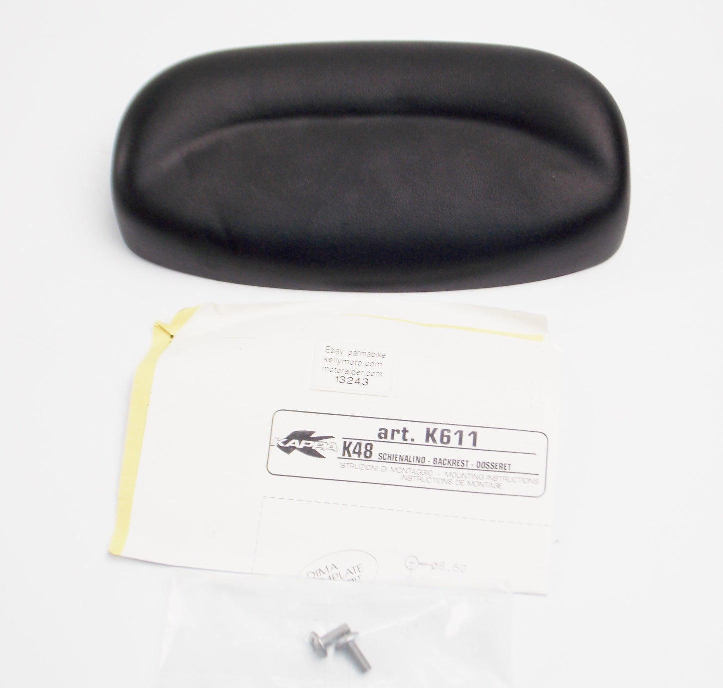 KAPPA LUGGAGE TOP CASE K48 BACKREST PAD K611 MOTORCYCLE SCOOTER - MotoRaider