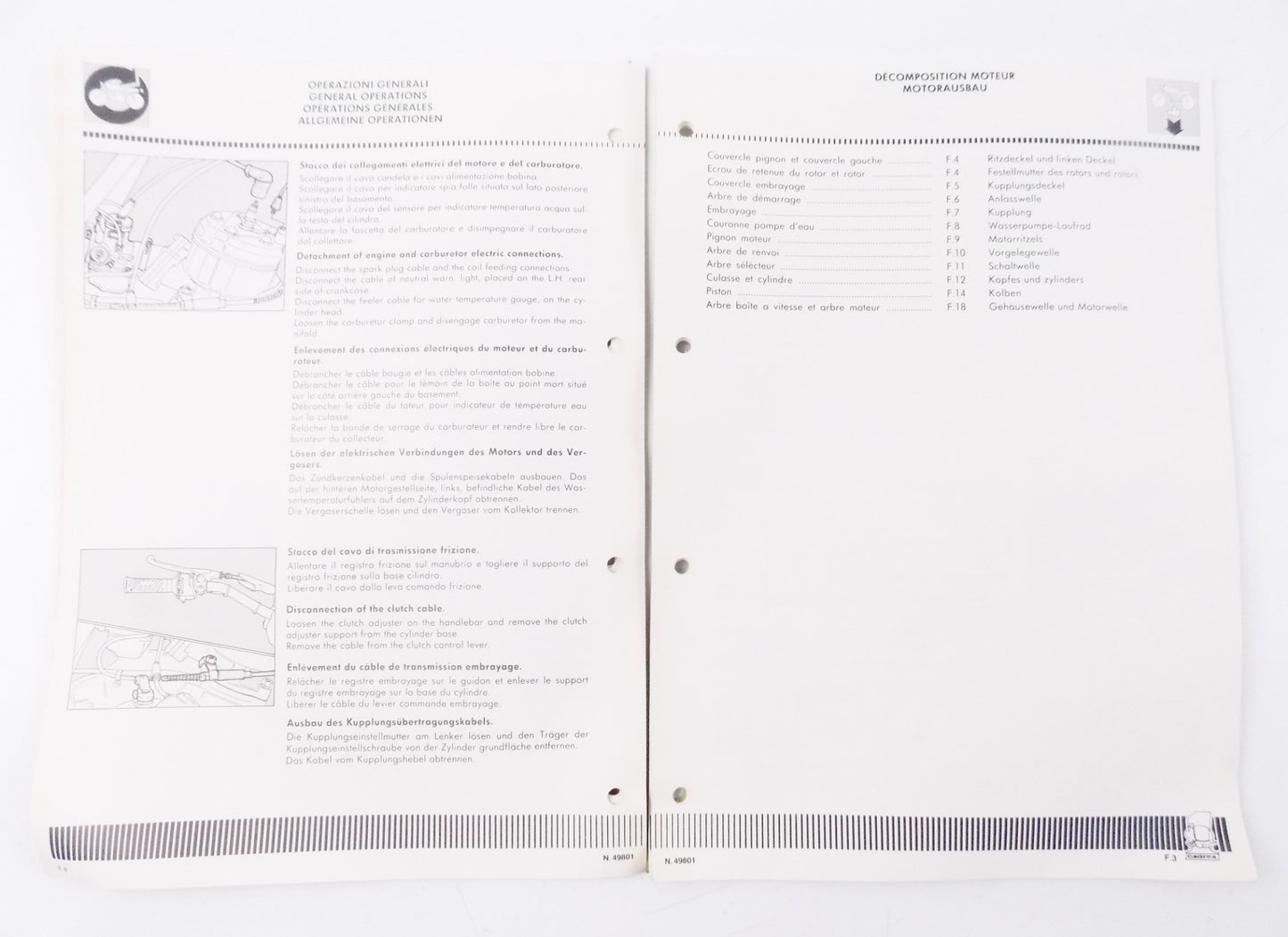 NOS 1985 CAGIVA ELEFANT-2 200cc WORKSHOP MANUAL MAINTENANCE REPAIR BOOK 49801 - MotoRaider