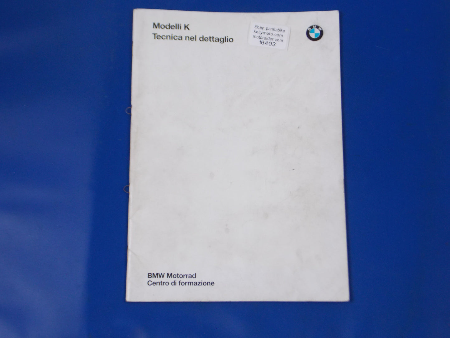 BMW K1 K75/S/RT K100LT/RS DEALER SALES PERSON TECHNICAL INFORMATION BOOK ITALIAN - MotoRaider