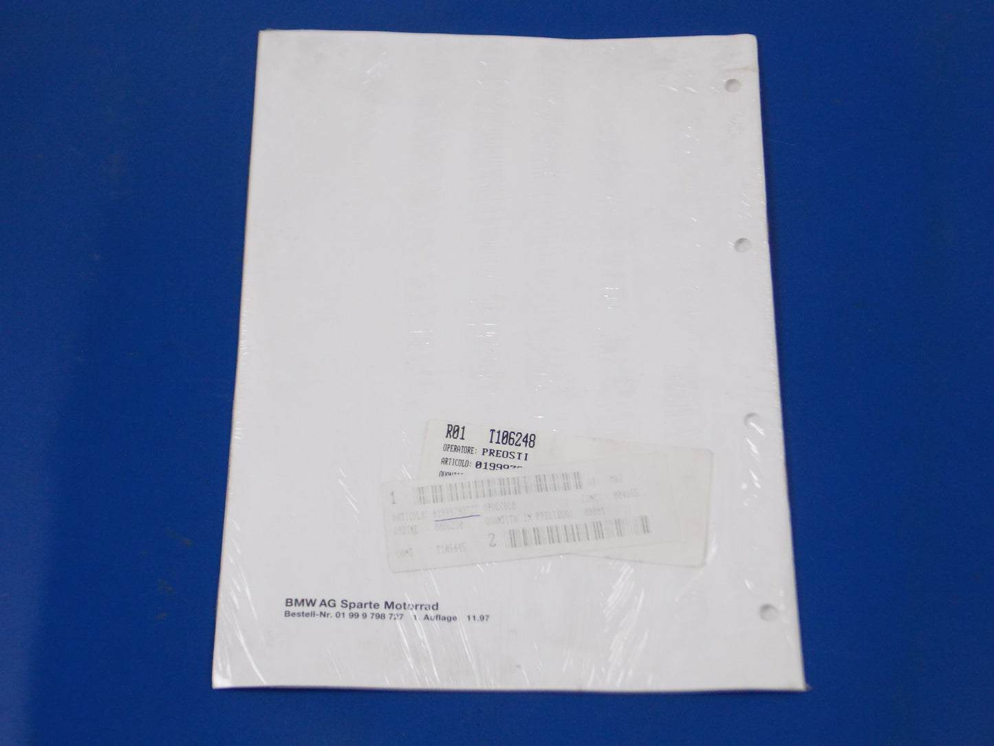 OEM BMW 1997 F650 F650ST DEALER ELECTRICAL CIRCUIT DIAGRAMS BROCHURE 01999798727 - MotoRaider