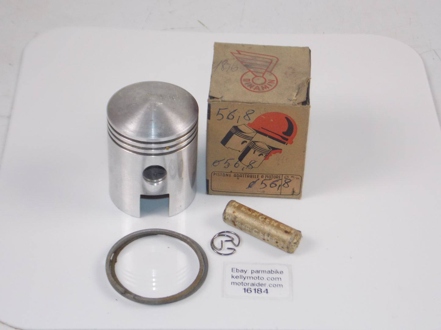 NOS DINAMIN 015 PISTON 56.8 MM MV 125 SPORT+CIRCLIPS+15MM PIN+RINGS #16184 - MotoRaider