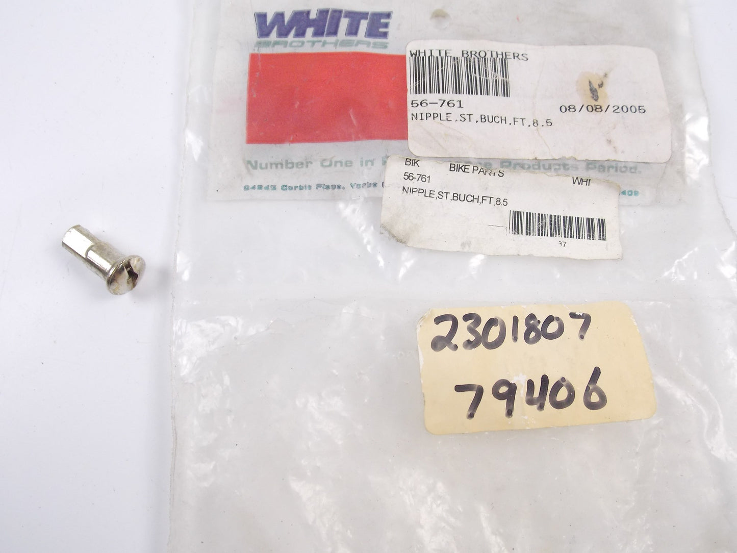 NOS WHITE BROTHERS FRONT REAR WHEEL SPOKE NIPPLES SET OF 36 GAUGE 8.5 # 56-761 - MotoRaider