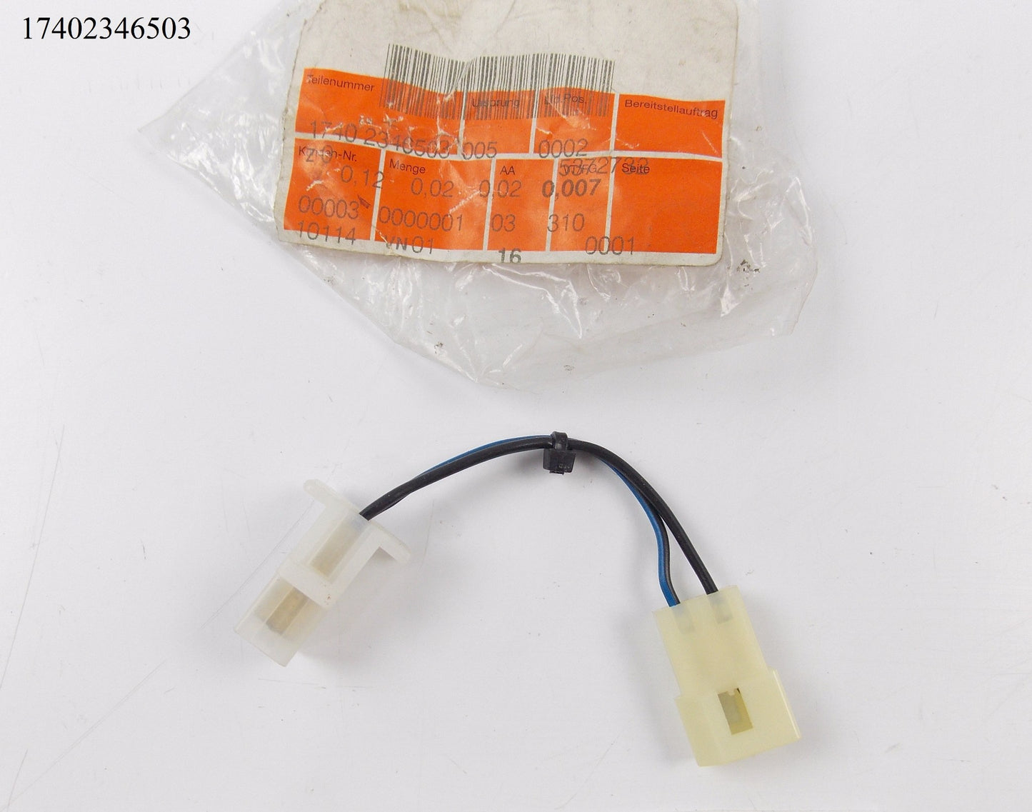 NOS OEM BMW 1993-1996 F650 ADAPTER LEAD, FAN 17402346503 - MotoRaider