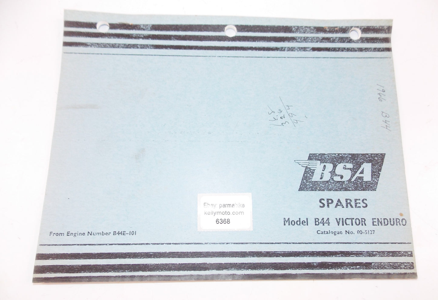 BSA BOOK SPARES MANUAL B44 VICTOR ENDURO 1966 ENGLISH FRENCH GERMAN SPANISH - MotoRaider