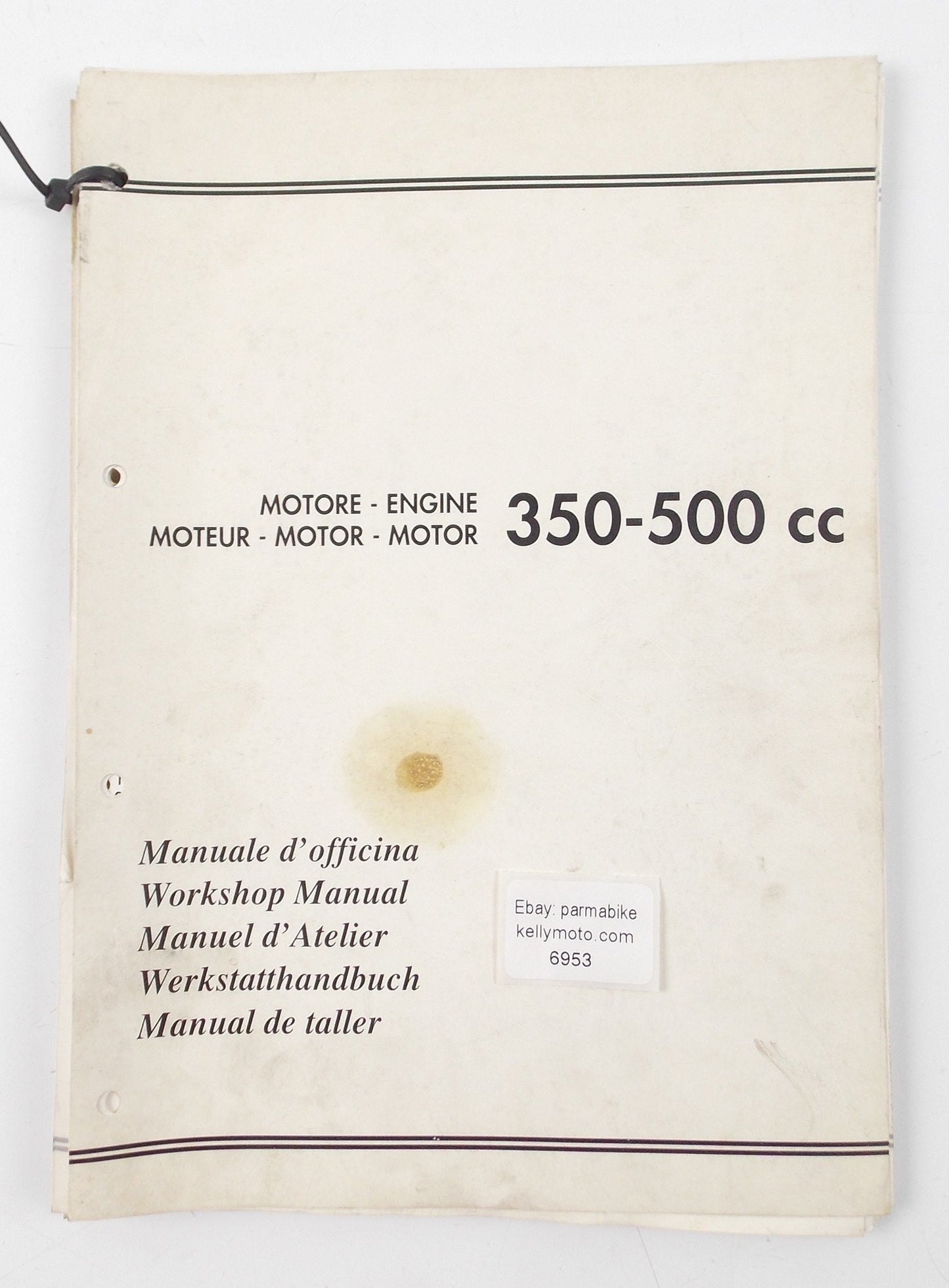 CAGIVA MOTOR 350-500 WORKSHOP MANUAL BOOK ITALIAN/ENGLISH/FRENCH/GERMAN/SPANISH - MotoRaider
