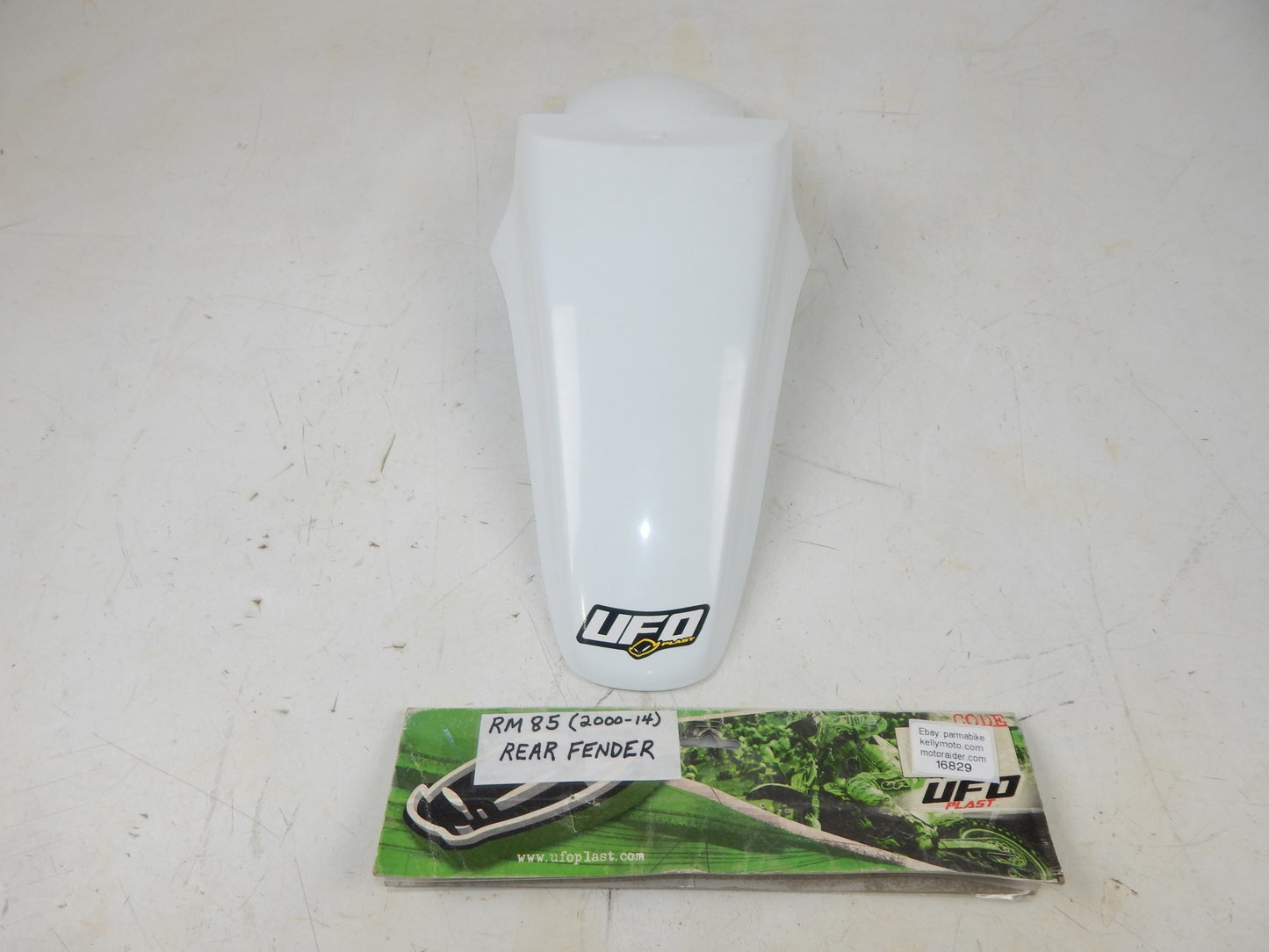UFO WHITE 41 REAR FENDER MUD GUARD SUZUKI 2000-2014 RM85 11-5794 SU03971041 - MotoRaider