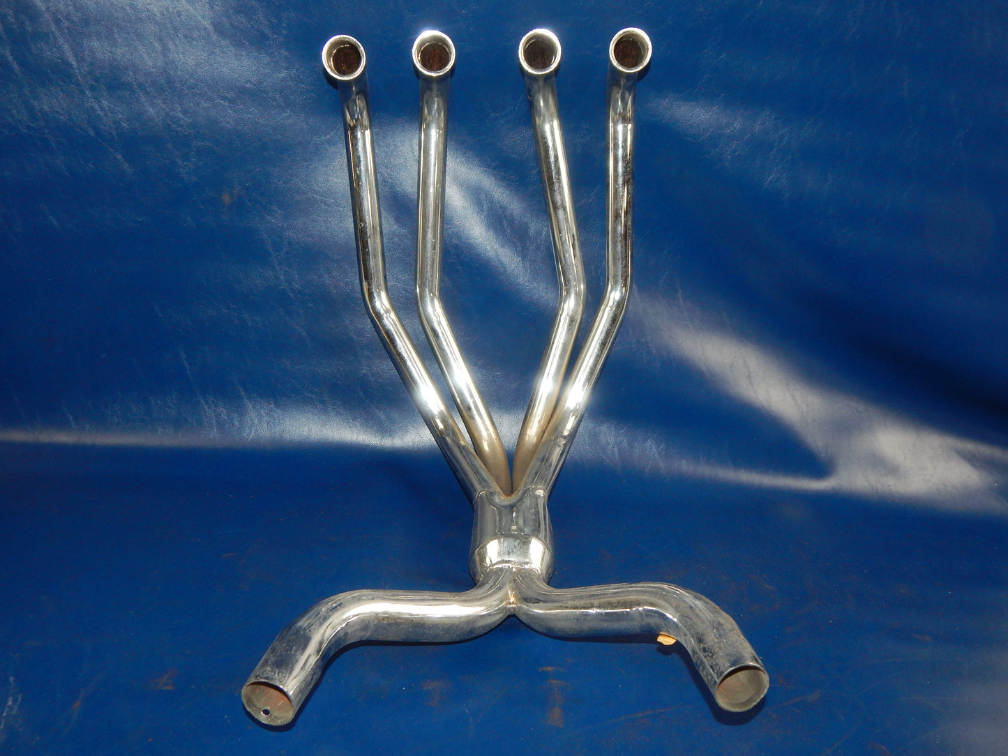 HONDA CB400 MARVING 4 in 2 CHROME HEADER PIPE EXHAUST MUFFLER H-400 VINTAGE CAFE - MotoRaider