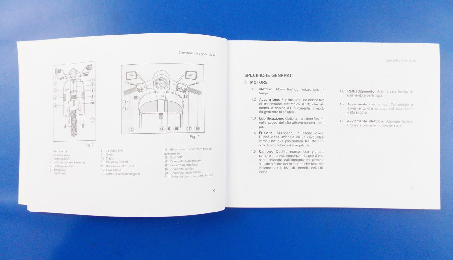 LML STAR DELUXE 4T MAINTENANCE OWNER MANUAL ITALIAN/FRENCH/ENGLISH/SPANISH BOOK - MotoRaider