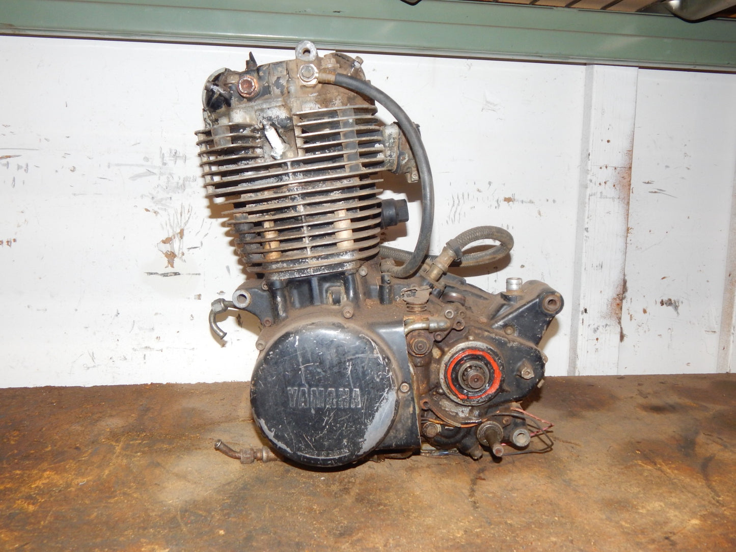 1977 YAMAHA TT500 ENGINE MOTOR 1T1-001161 CRANK CASES CYLINDER HEAD GEARBOX - MotoRaider