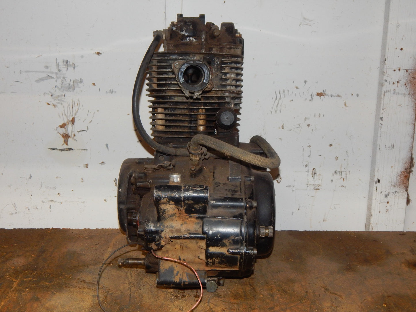 1977 YAMAHA TT500 ENGINE MOTOR 1T1-001161 CRANK CASES CYLINDER HEAD GEARBOX - MotoRaider