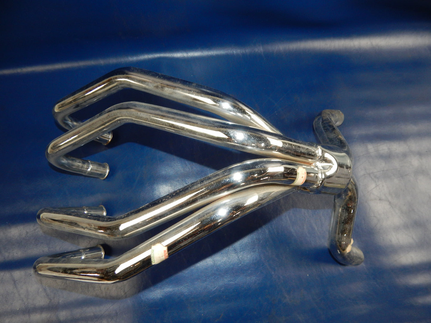 HONDA CB400 MARVING 4 in 2 CHROME HEADER PIPE EXHAUST MUFFLER H-400 VINTAGE CAFE - MotoRaider
