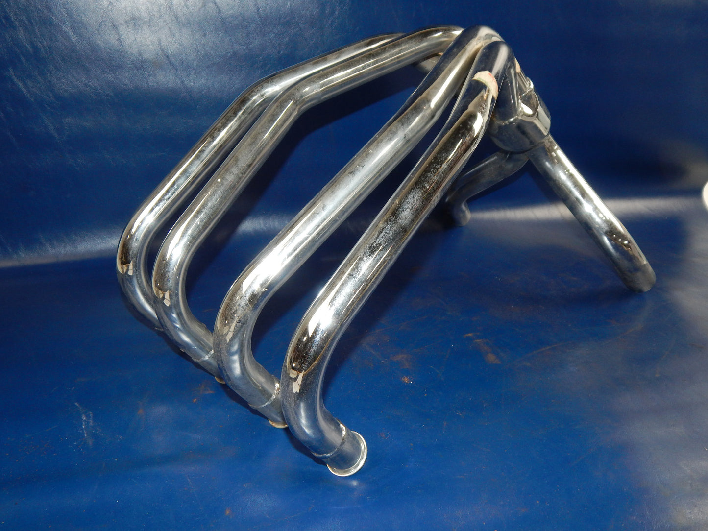HONDA CB400 MARVING 4 in 2 CHROME HEADER PIPE EXHAUST MUFFLER H-400 VINTAGE CAFE - MotoRaider