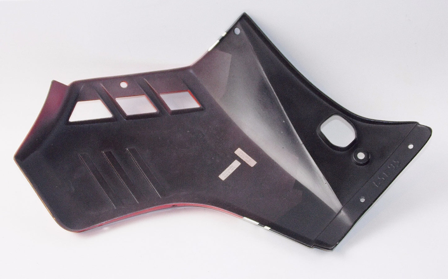 NOS OEM CAGIVA 1987 ELEFANT 350 LH GAS TANK SHROUD (BLACK/RED) 800057659 - MotoRaider