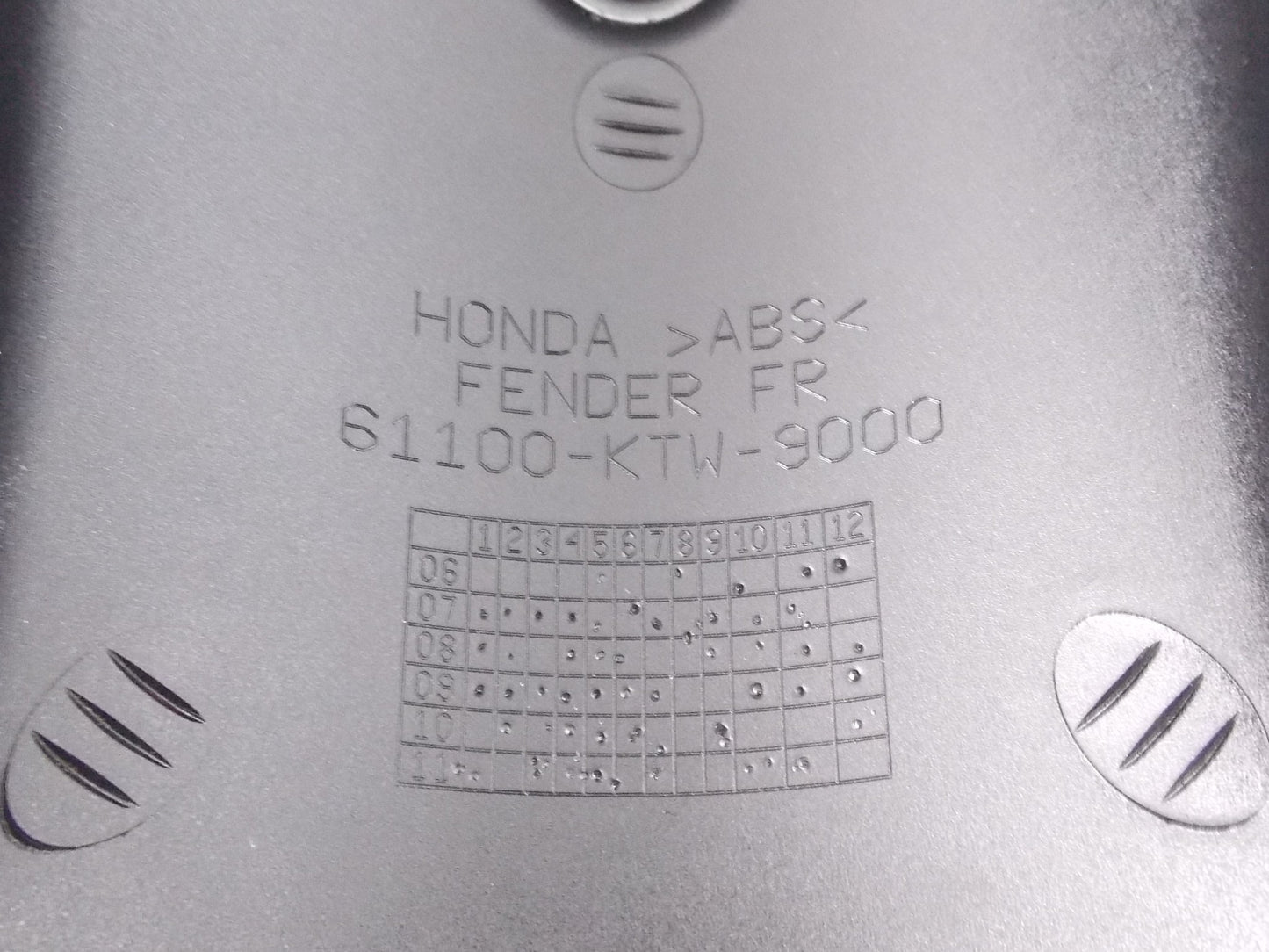 NOS OEM 2007-2014 HONDA SH300 BLACK FRONT FENDER MUD GUARD 61100-KTW-900ZH - MotoRaider