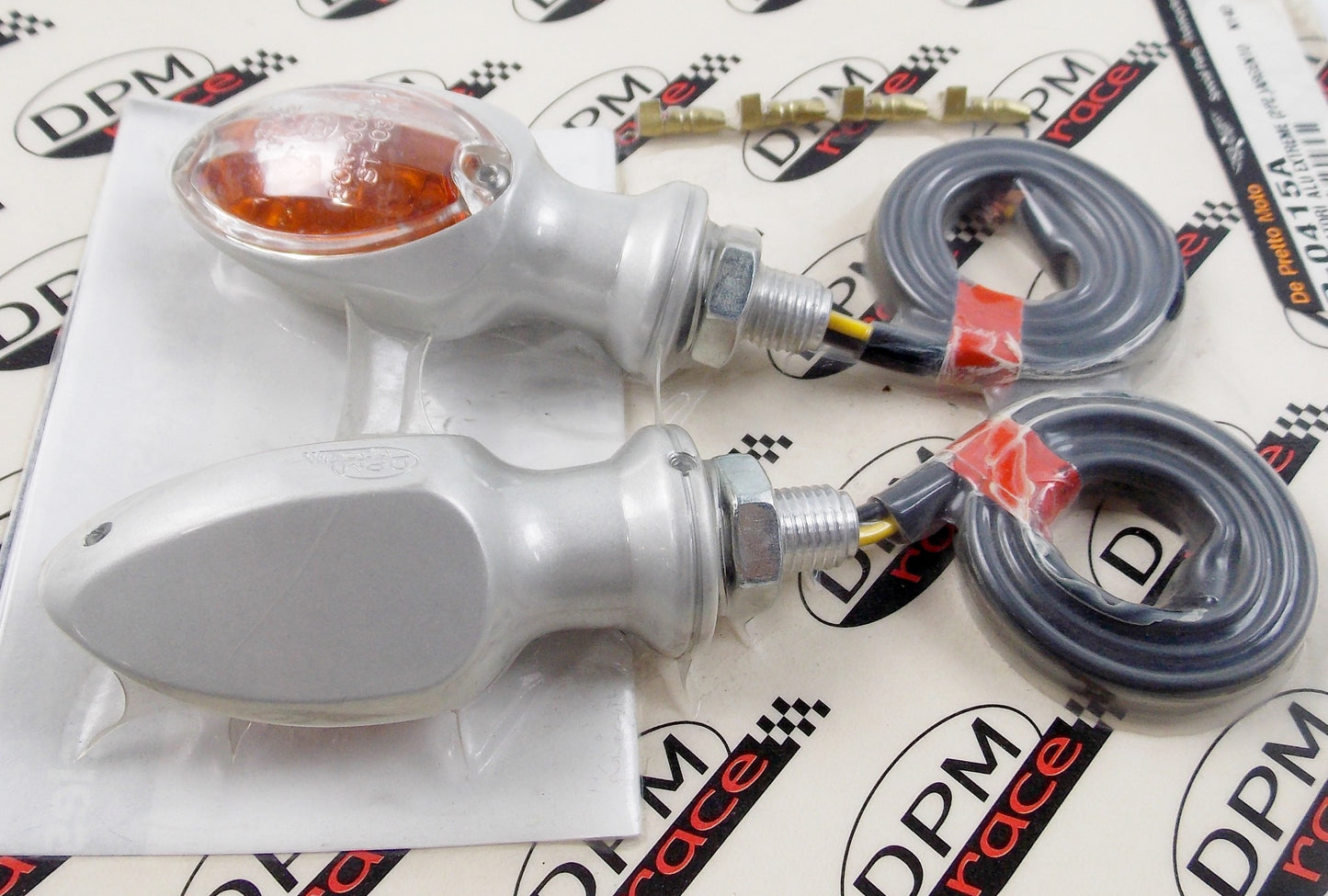DE PRETTO MOTO SPEEDLIGHT BLINKER TURN SIGNAL ALLOY SILVER R-0415A HONDA DUCATI - MotoRaider