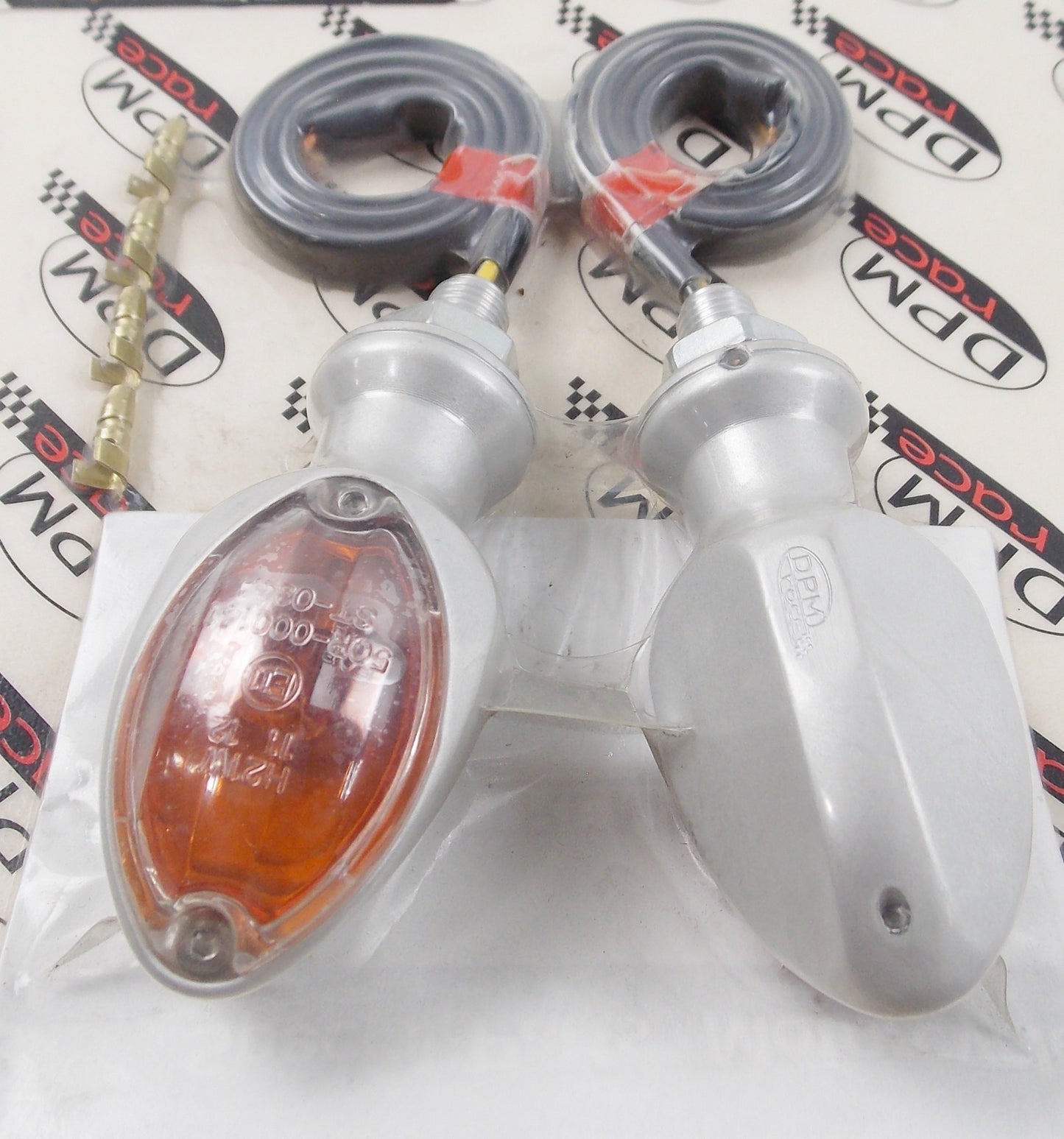 DE PRETTO MOTO SPEEDLIGHT BLINKER TURN SIGNAL ALLOY SILVER R-0415A HONDA DUCATI - MotoRaider