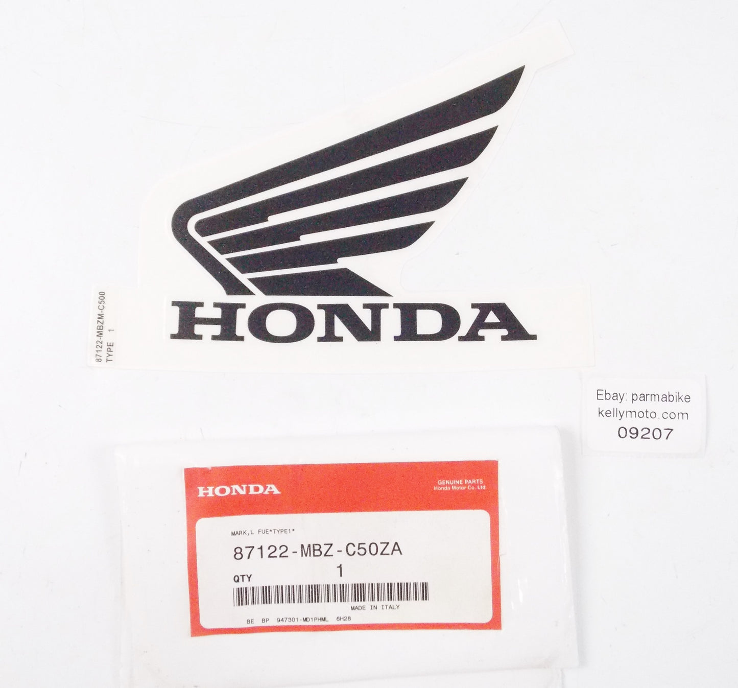 NOS OEM 2005 HONDA CB600 EMBLEM MARK DECAL LOGO STICKER WING 87122-MBZ-C50ZA - MotoRaider