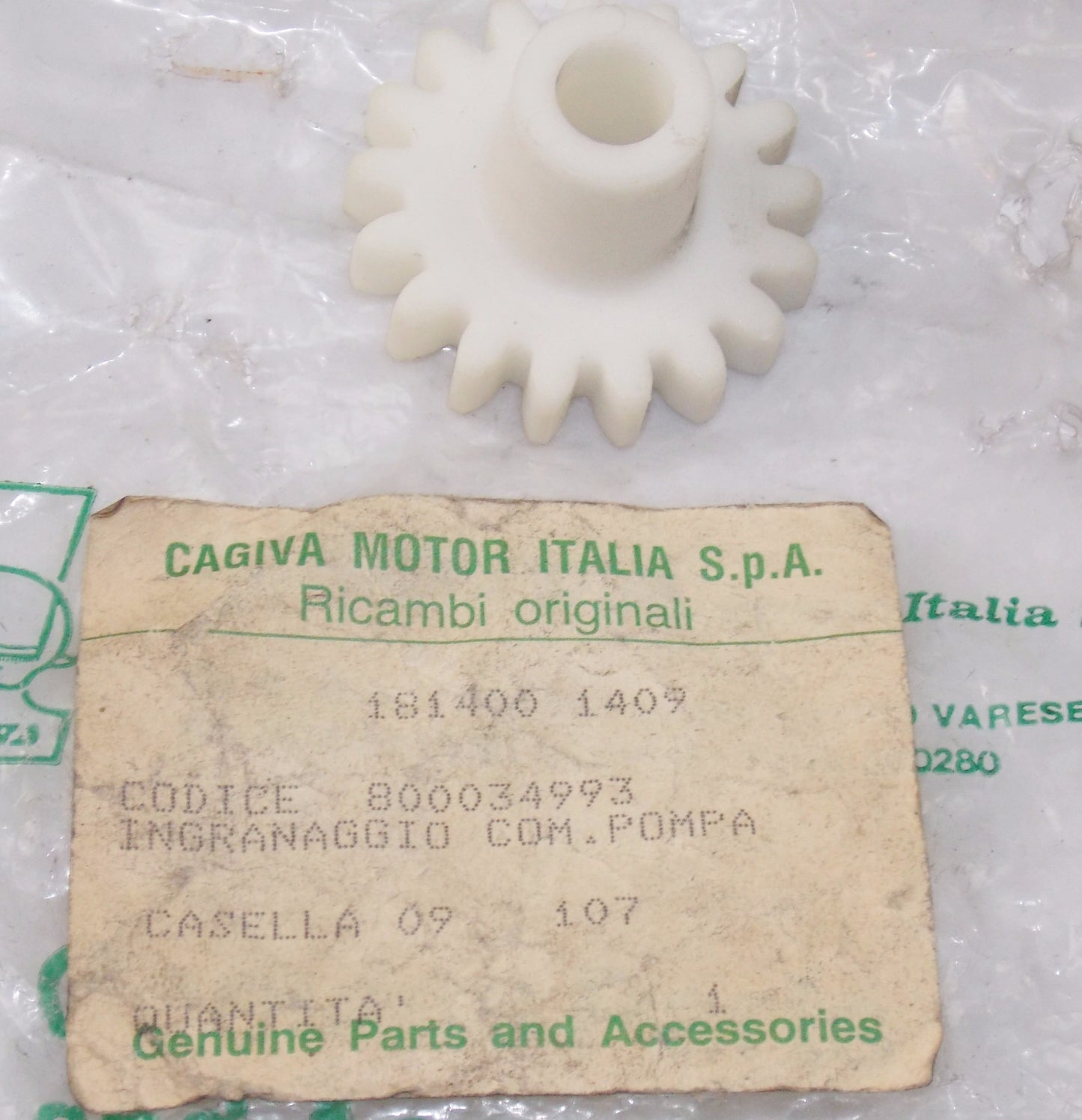 NOS OEM CAGIVA ALA BLU 250 350 OIL PUMP GEAR 17 T 800034993 - MotoRaider