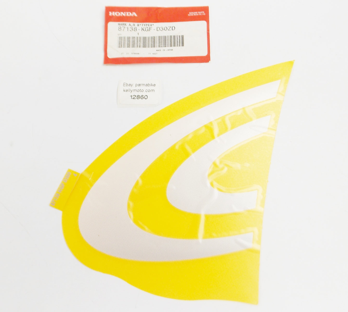 OEM HONDA 2004-05 NES125/150 MARK A. DECAL R. BODY COVER TYPE 4 87138-KGF-D30ZD - MotoRaider