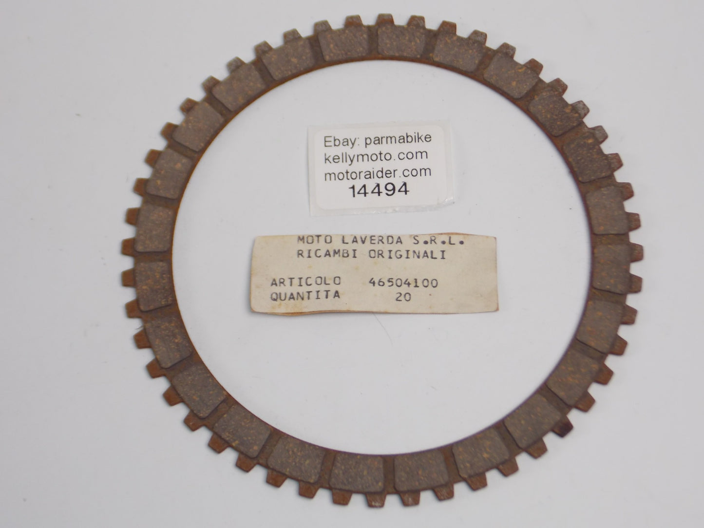 OEM LAVERDA GS 125 LESMO MOTOR EXTERNAL CLUTCH DISC 46504100 | 46 504 100 - MotoRaider