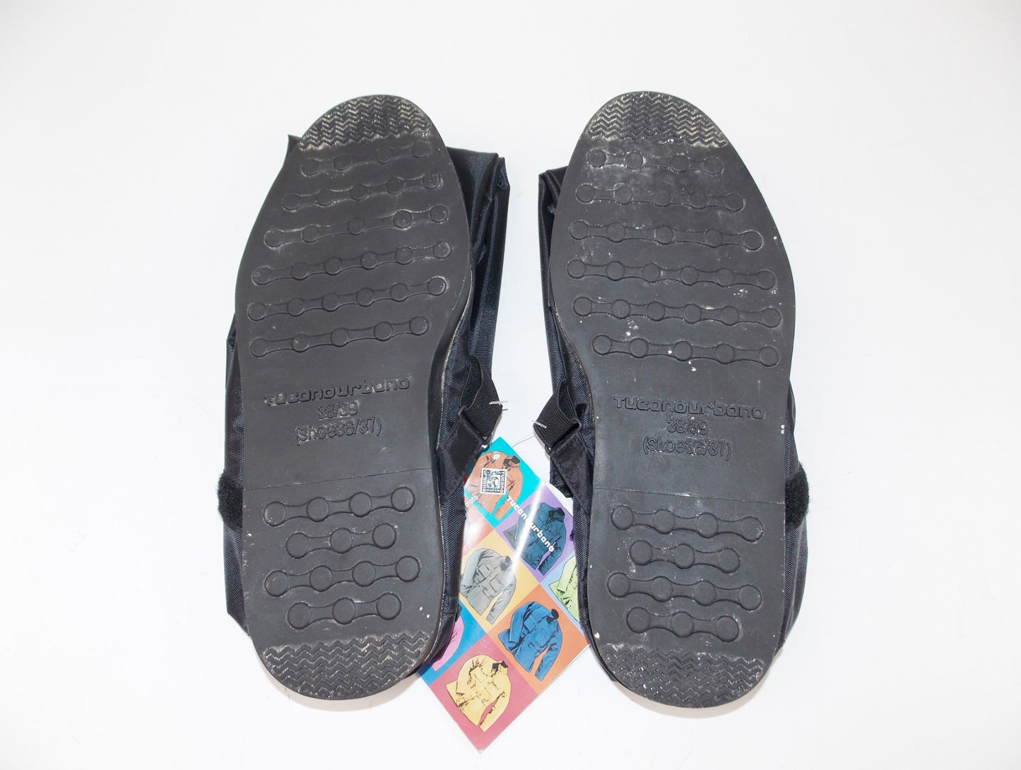 TUCANO BLACK WATERPROOF SHOE COVERS SIZE 38/39 (8/9 US) SHOE SIZE 36/37 (8/9 US) - MotoRaider