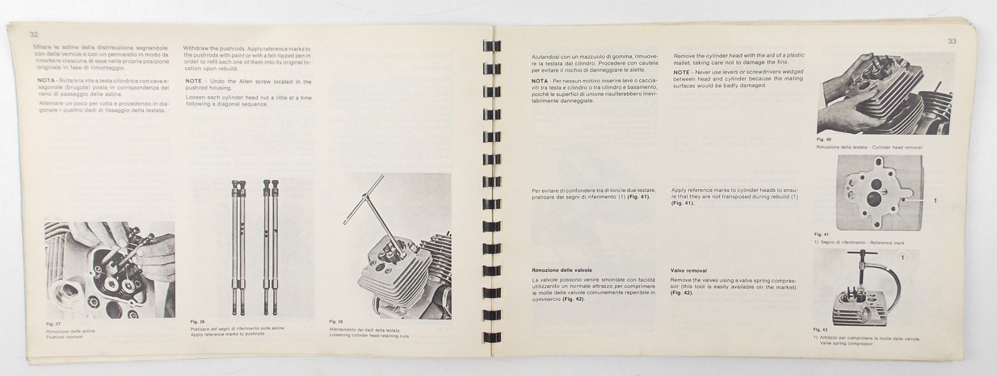 MOTO MORINI 125 SERVICE MANUAL BOOK ITALIAN/ENGLISH 40133 - MotoRaider