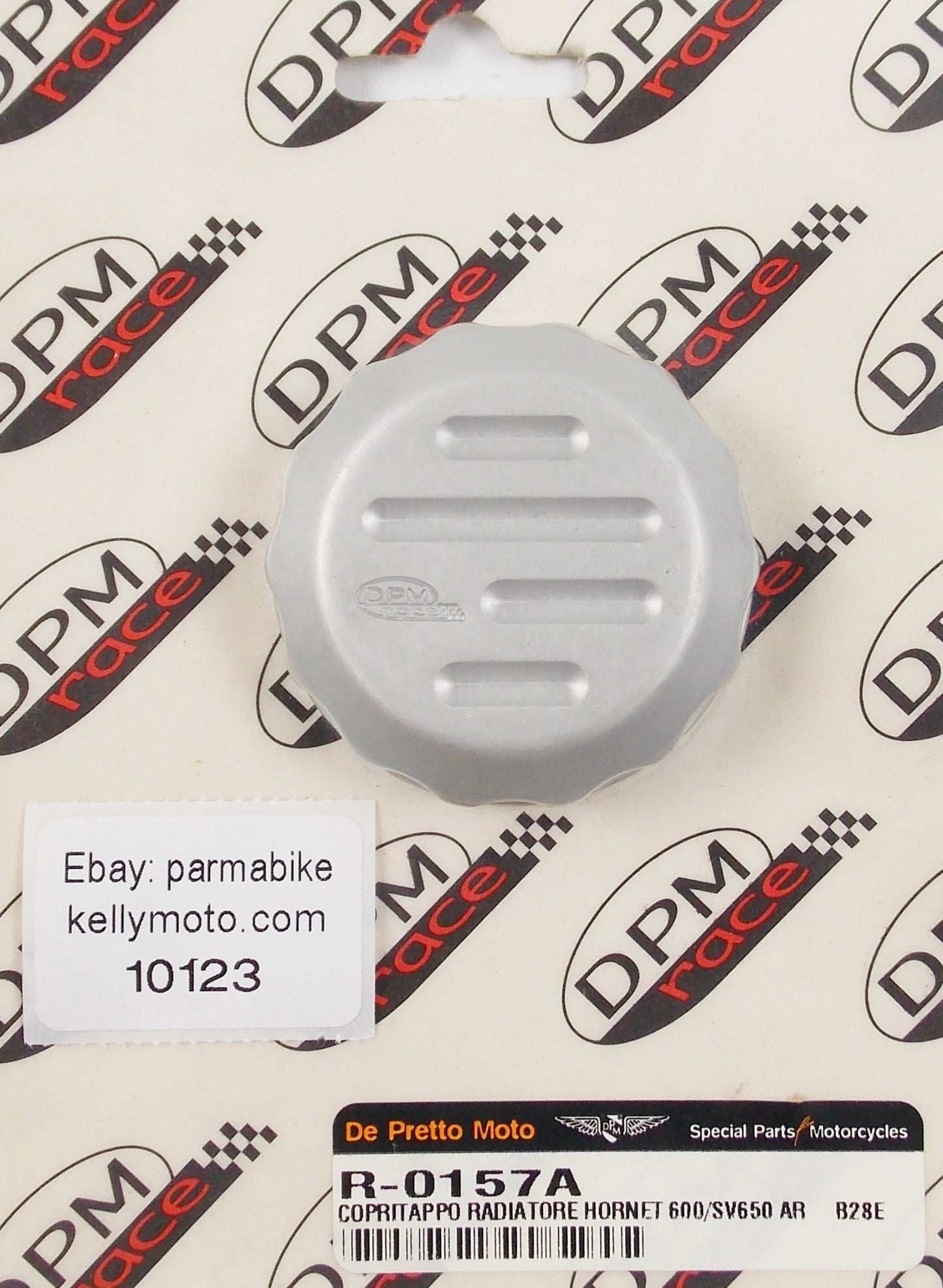 DE PRETTO HONDA HORNET 600 SV650 RADIATOR CAP COVER SILVER BILLET ALLOY R-0157A - MotoRaider