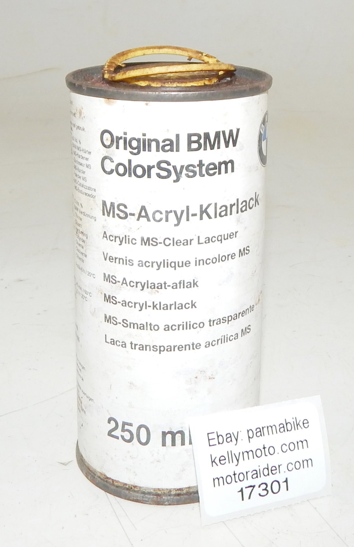 OEM BMW PAINT CAN 250ml ACRYLIC MS-CLEAR LACQUER - MotoRaider