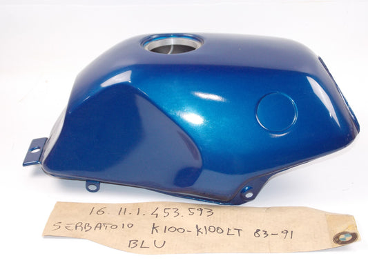 NOS OEM BMW 1983-1985 K100 K100LT ALLOY FUEL GAS TANK 606 ALASKABLUE 16111453593 - MotoRaider