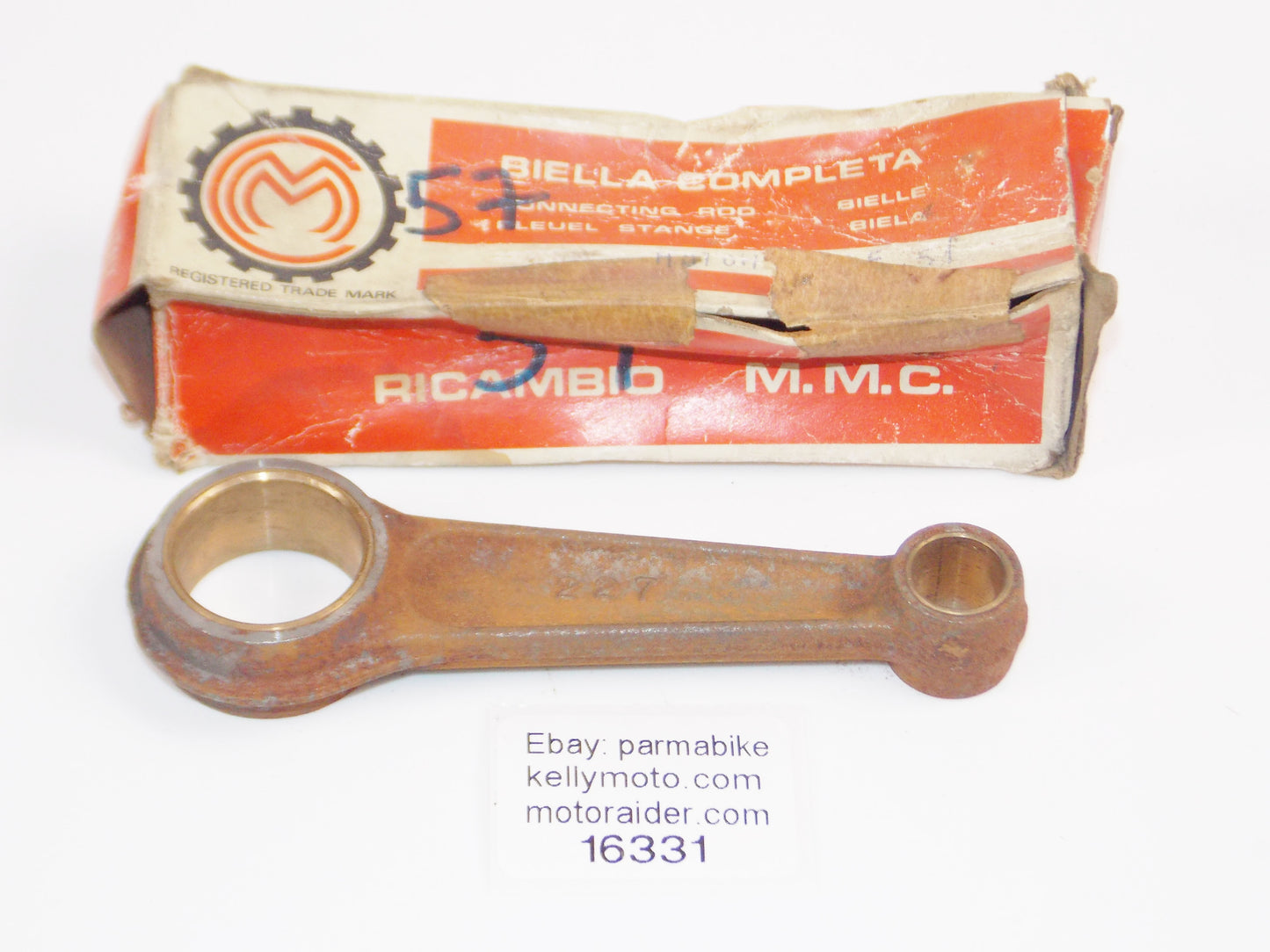 MMC 227 CONNECTING ROD MOTOM LF51 OVERALL LENGTH 117 mm - MotoRaider