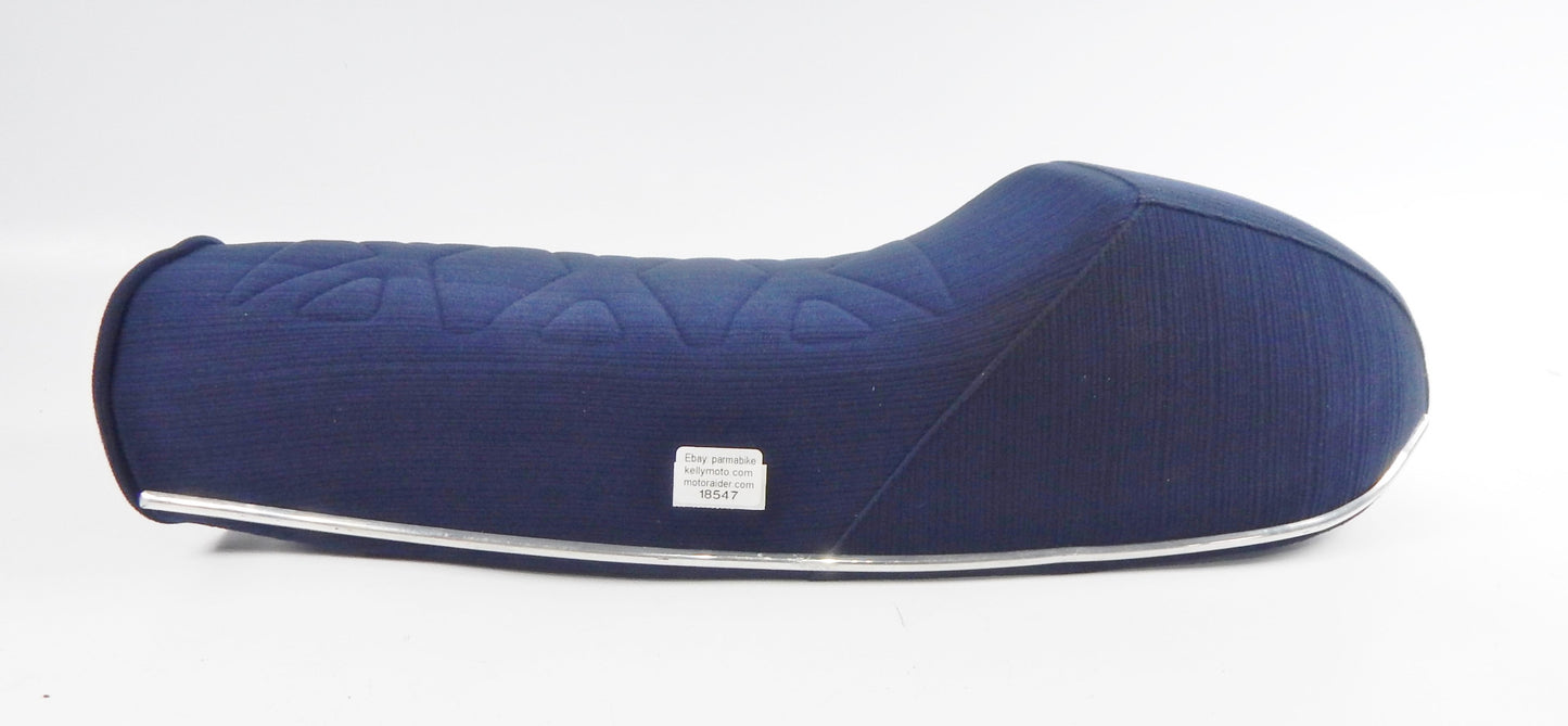 1970's SUZUKI GT550 GT380 CAFÉ RACER SUEDE SADDLE SEAT+POUCH L=25" W=11" VINTAG - MotoRaider