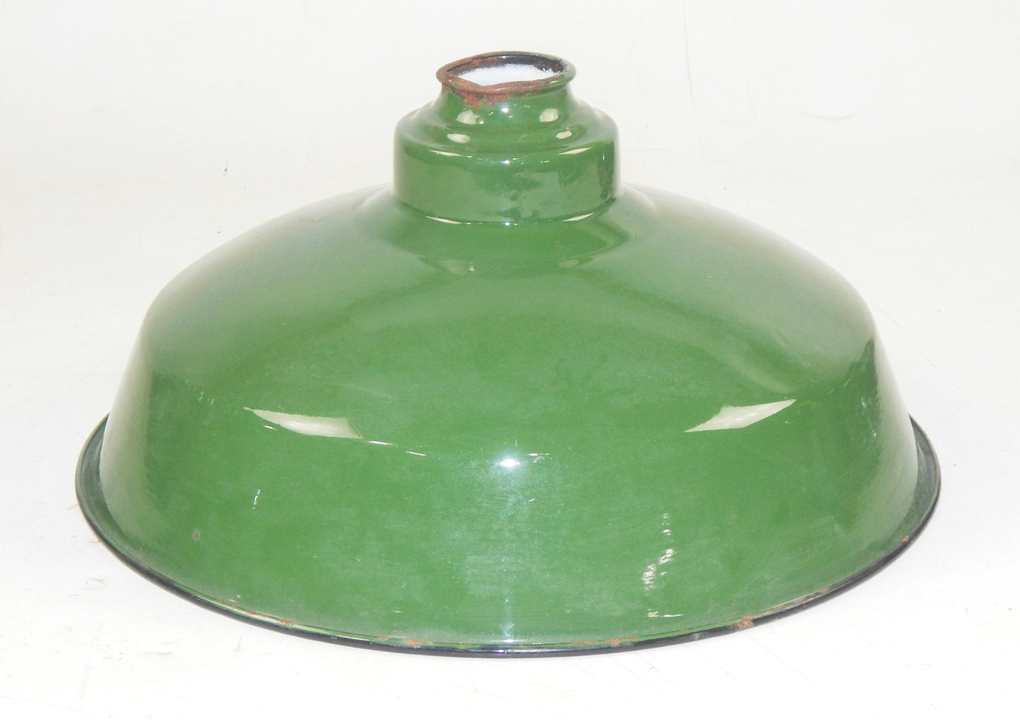 VINTAGE METAL SHOP LIGHT SHADES GREEN PORCELAIN ENAMEL D=14" GARAGE INDUSTRIAL C - MotoRaider