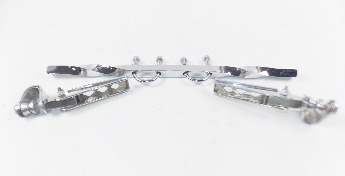 1970's CHROME DOUBLE TWISTED HIGHWAY+FOOTREST BAR 5/8" LENGTH 17 3/4" CHOPPER - MotoRaider