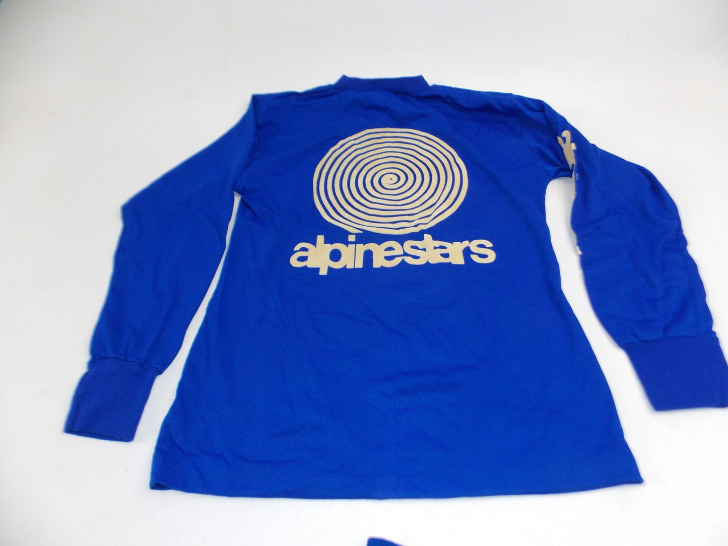 1980's ALPINESTARS JERSEY SHIRT BLU SIZE 3 LONG SLEEVE RAISED LOGO VINTAGE CROSS - MotoRaider