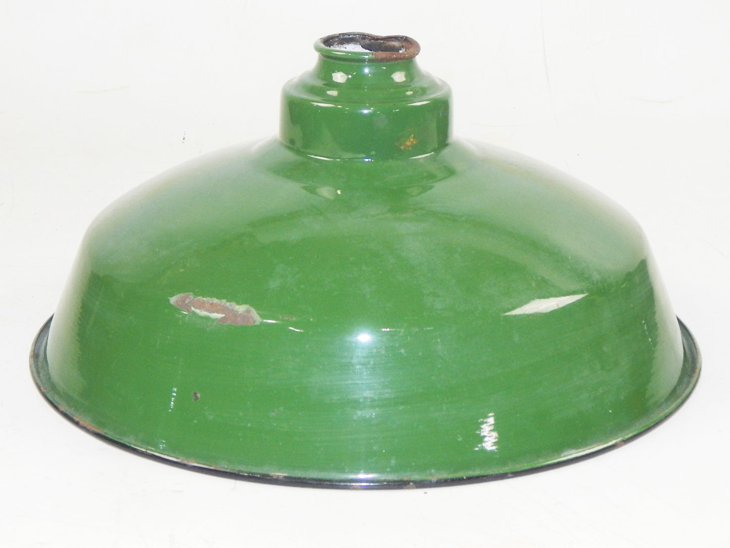 VINTAGE METAL SHOP LIGHT SHADES GREEN PORCELAIN ENAMEL D=14" GARAGE INDUSTRIAL C - MotoRaider