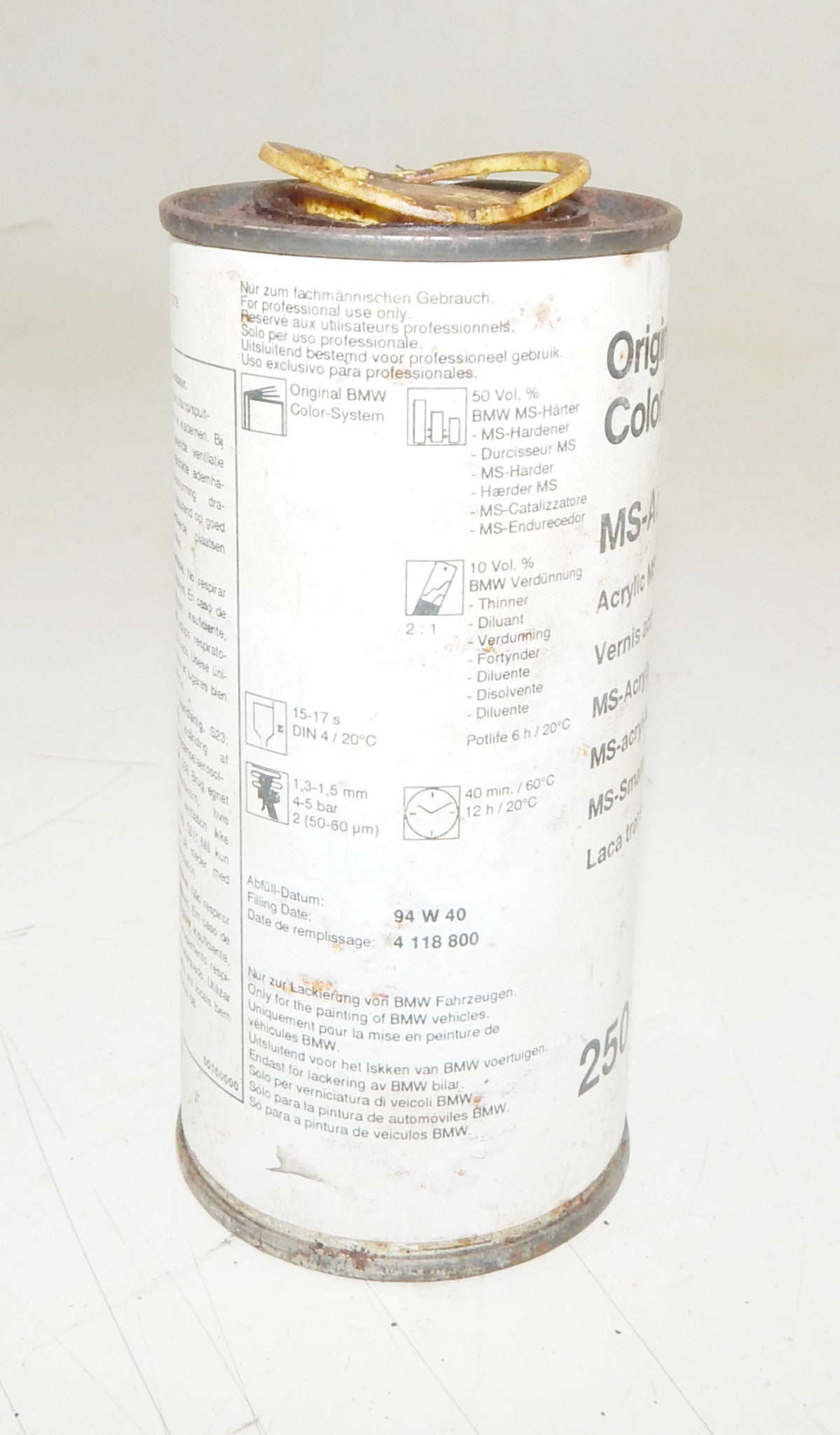 OEM BMW PAINT CAN 250ml ACRYLIC MS-CLEAR LACQUER - MotoRaider