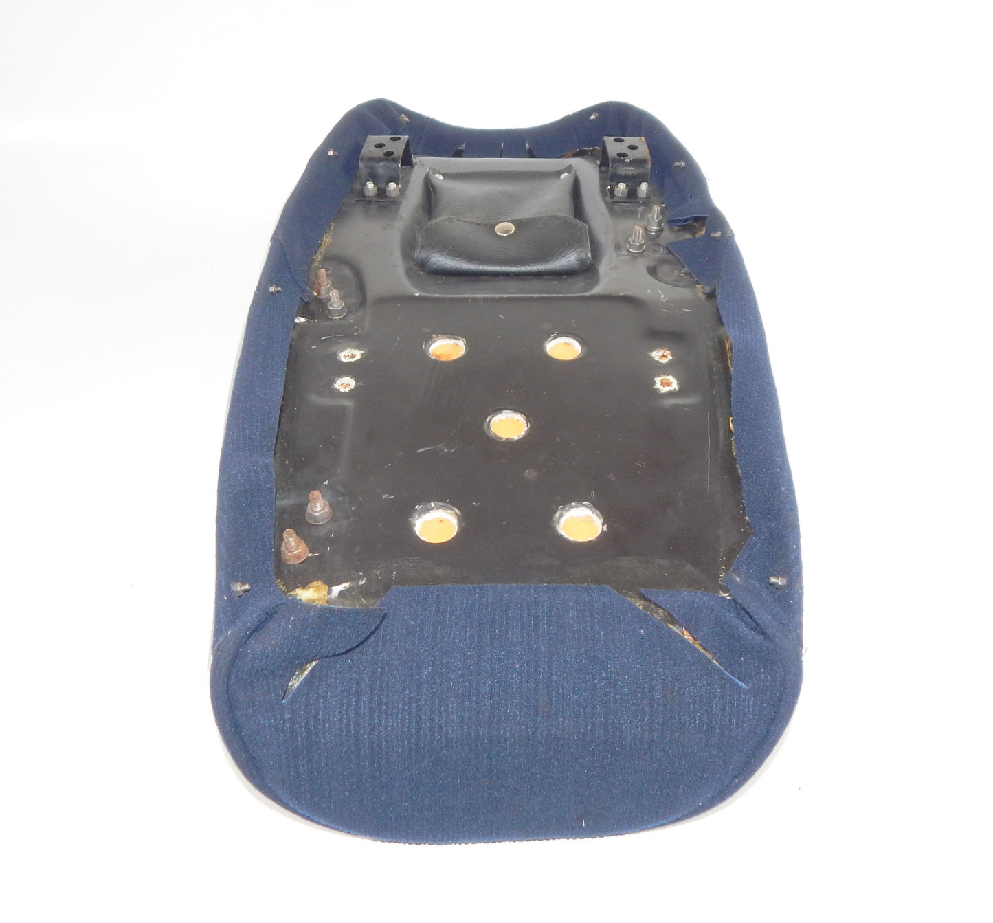 1970's SUZUKI GT550 GT380 CAFÉ RACER SUEDE SADDLE SEAT+POUCH L=25" W=11" VINTAG - MotoRaider