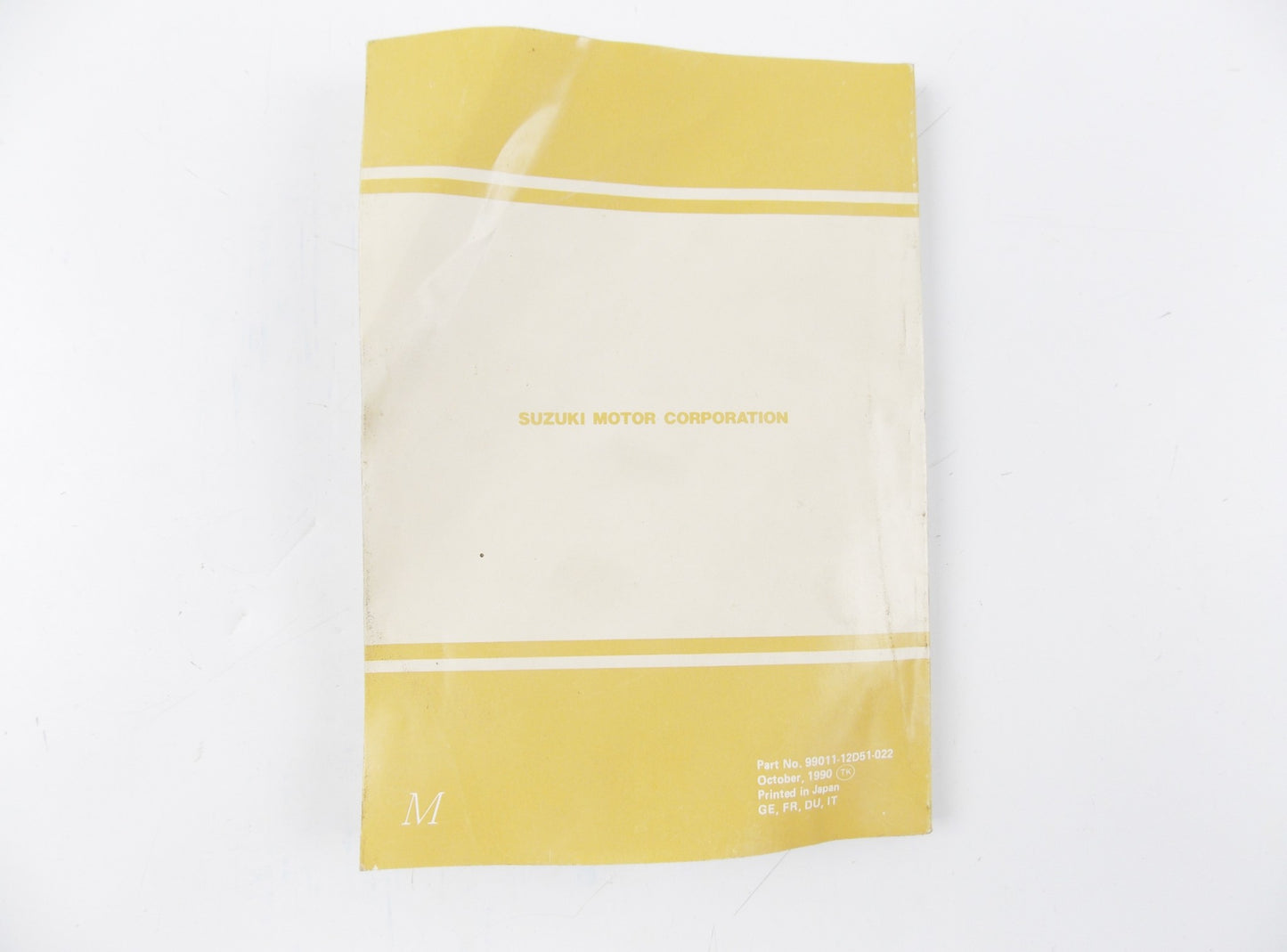 1990 SUZUKI OWNER USER MAINTENANCE MANUAL BOOK CATALOG DR650RS 99011-12D51-022 - MotoRaider