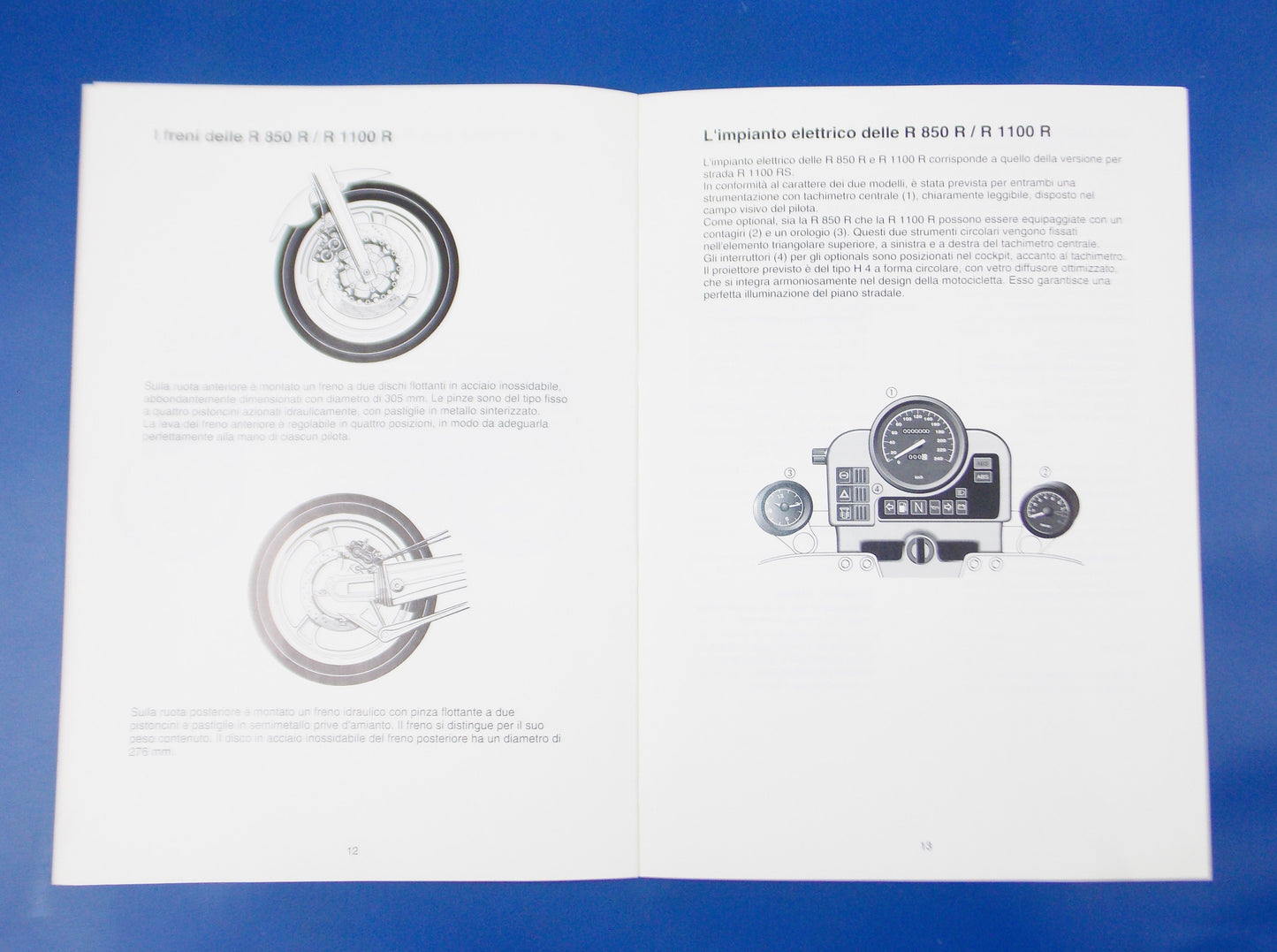 ORIGINAL BMW 1994 R850 1100R DEALER SALES FORCE TECHNICAL INFORMATION ITALIAN - MotoRaider